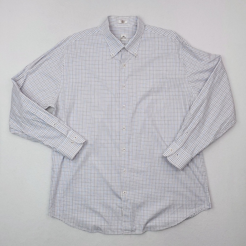 Peter Millar Shirt Mens Extra Large Blue Purple Graph Check Tattersall Plaid